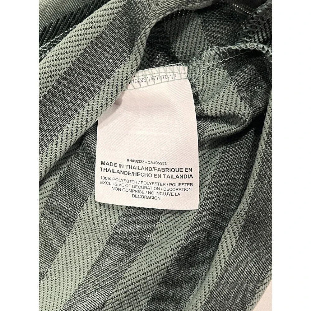 Nike dri-fit golf men's polo green striped short sleeve shirt large AK53